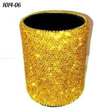 Стакан круглый весь в стразах Лимонный