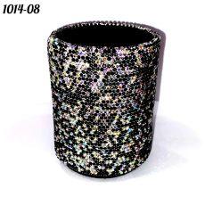 Стакан круглый весь в стразах Мульти-чёрный