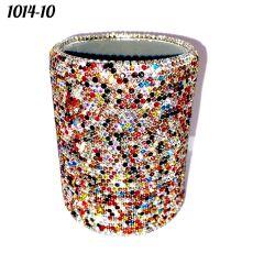 Стакан круглый весь в стразах Мультицветной