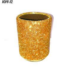 Стакан круглый весь в стразах Янтарный