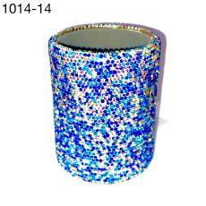 Стакан круглый весь в стразах Мульти-синий