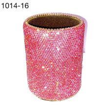 Стакан круглый весь в стразах Светло-розовый