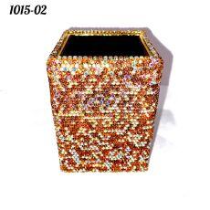 Стакан квадратный весь в стразах Мульти-золотой