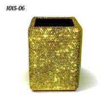 Стакан квадратный весь в стразах Лимонный