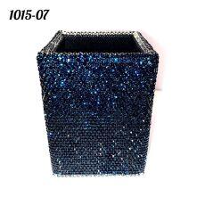 Стакан квадратный весь в стразах Тёмно-синий