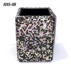 Стакан квадратный весь в стразах Мульти-чёрный