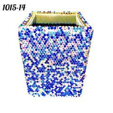 Стакан квадратный весь в стразах Мульти-синий