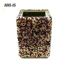 Стакан квадратный весь в стразах Мульти-фиолетовый