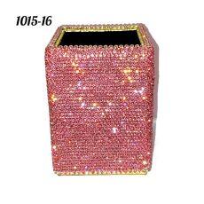 Стакан квадратный весь в стразах Светло-розовый