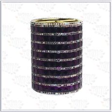 Стакан декоративный круглый со стразами САПФИРОВЫЙ