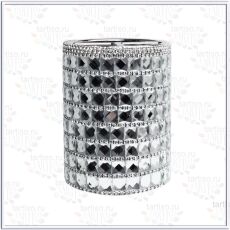 Стакан декоративный круглый со стразами СЕРЕБРО