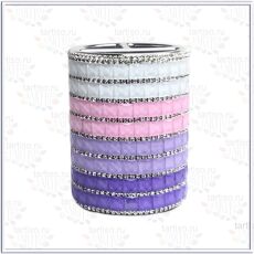 Стакан декоративный круглый со стразами 4х-цветный СИРЕНЕВО-РОЗОВЫЙ