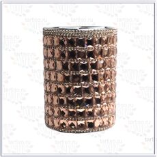 Стакан декоративный круглый со стразами РОЗОВОЕ ЗОЛОТО