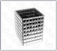 Стакан декоративный квадратный со стразами СЕРЕБРО