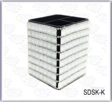 Стакан декоративный квадратный со стразами БЕЛЫЙ