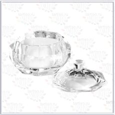 Стаканчик стеклянный с крышкой большой круглый на ножке для ликвида