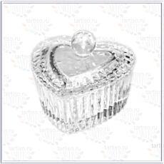 Стаканчик стеклянный с крышкой сердечко для ликвида