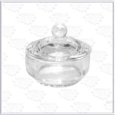Стаканчик стеклянный с крышкой круглый для ликвида