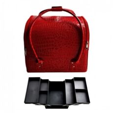 Саквояж-бьюти-кейс для мастера PA02 красный Crocodile 30х24х25 см