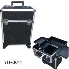 Бьюти-чемодан для мастера YH-B011 на колесах 46х34х24 см Shiny Black