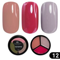 Global Fashion Гель-краска повышенной плотности 3в1 Solid color gel №12 Barbie 15 гр