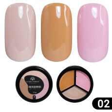 Global Fashion Гель-краска повышенной плотности 3в1 Solid color gel №02 French 15 гр