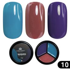 Global Fashion Гель-краска повышенной плотности 3в1 Solid color gel №10 Indigo 15 гр