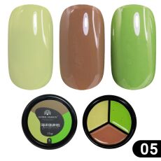 Global Fashion Гель-краска повышенной плотности 3в1 Solid color gel №05 Khaki 15 гр