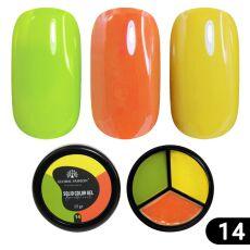 Global Fashion Гель-краска повышенной плотности 3в1 Solid color gel №14 Lemon 15 гр