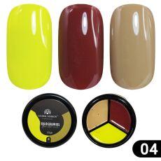 Global Fashion Гель-краска повышенной плотности 3в1 Solid color gel №04 Pear 15 гр