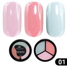 Global Fashion Гель-краска повышенной плотности 3в1 Solid color gel №01 Rose sky 15 гр