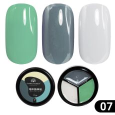 Global Fashion Гель-краска повышенной плотности 3в1 Solid color gel №07 Stone 15 гр