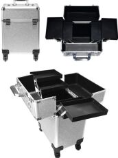 Бьюти-чемодан для мастера YH-B011 на колесах 46х34х24 см Shiny Silver AB