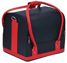 Саквояж-бьюти-кейс для мастера PA02 черный с красными ручками 30х24х25 см