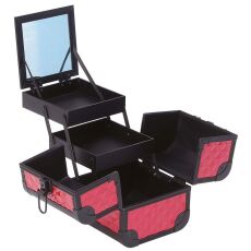 Бьюти-кейс с зеркалом MB-152 Куб красный 18,5х18,5х20,5 см