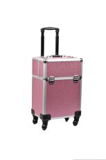 Бьюти-чемодан для мастера YH-B011 на колесах 46х34х24 см Shiny Pink AB